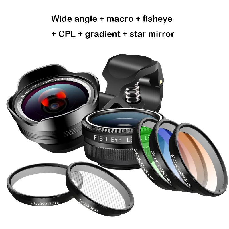 phone camera Lens telephoto Portrait bokeh lens Wide angle + macro + fisheye + CPL + gradient + star mirror FOR smartphone
phone camera Lens telephoto Portrait bokeh lens Wide angle + macro + fisheye + CPL + gradient + star mirror FOR smartphone