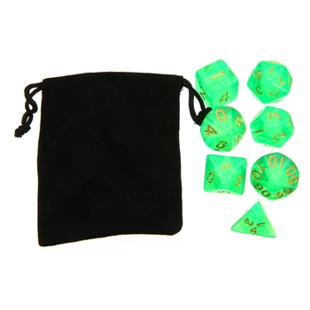 7Pcs Green Translucent Polyhedral Dices Set RPG Fo Dragons Dungeons With Dice Bag Poker Party Bar Family Outdoor Funny Games
7Pcs Green Translucent Polyhedral Dices Set RPG Fo Dragons Dungeons With Dice Bag Poker Party Bar Family Outdoor Funny Games