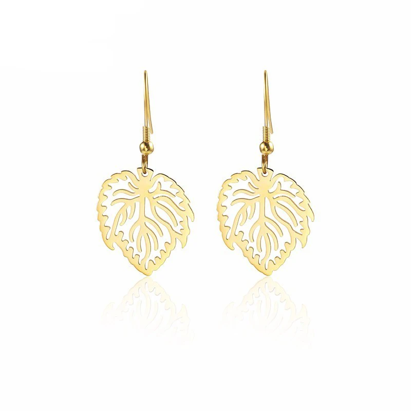Stainless Steel Filigree Hollow Leaf Hook Drop Dangle Earrings Monstera Cut-Out Leaf Drop Earrings Unique Jewelry Gift
Stainless Steel Filigree Hollow Leaf Hook Drop Dangle Earrings Monstera Cut-Out Leaf Drop Earrings Unique Jewelry Gift