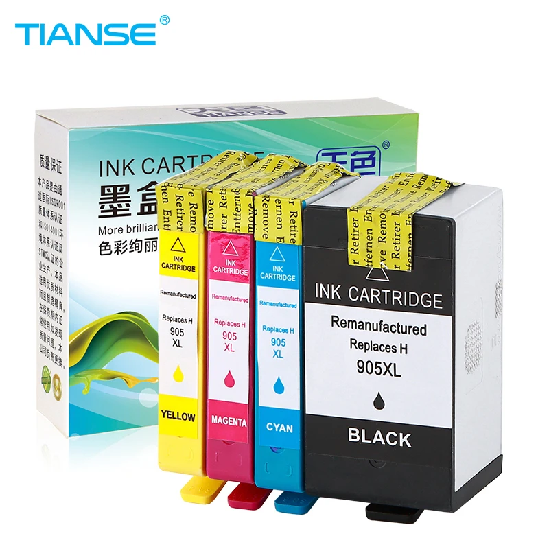 TIANSE 4pcs for HP 905 905XL new ink cartridge compatible HP905XL for HP officeJet pro 6960 6970 6950 6956 all-in-one printer
TIANSE 4pcs for HP 905 905XL new ink cartridge compatible HP905XL for HP officeJet pro 6960 6970 6950 6956 all-in-one printer