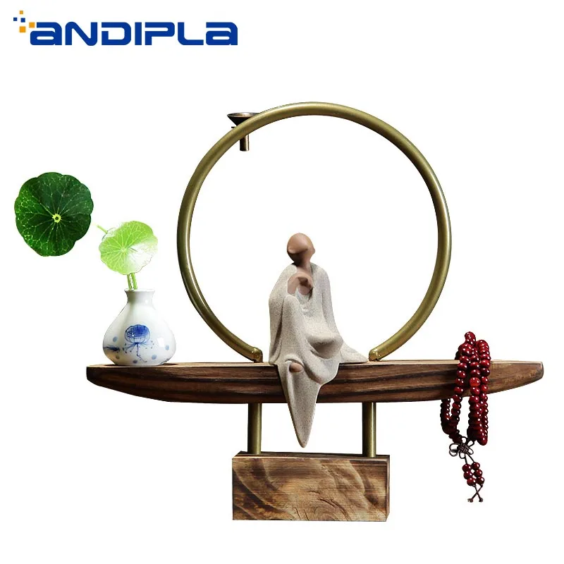 Zen Buddha Copper Holder Wood Base Backflow Incense Burner with Flower Pot Vase Aromatherapy Furnace Creative Vintage Home Decor
Zen Buddha Copper Holder Wood Base Backflow Incense Burner with Flower Pot Vase Aromatherapy Furnace Creative Vintage Home Decor