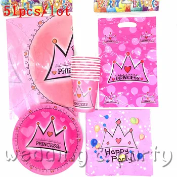 51Pcs Luxury 10 kids Party Set Tableware Paper Plate Baby shower napkins Pink Crown Decoration Party Pack party set Supplies
51Pcs Luxury 10 kids Party Set Tableware Paper Plate Baby shower napkins Pink Crown Decoration Party Pack party set Supplies