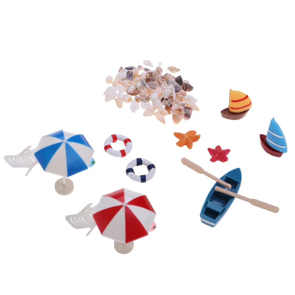 Miniature Deck Chair Beach Umbrella Boat Shell Kits for Dollhouse Life Scenes Decoration Aquarium Decor Accessory Miniature Deck Chair Beach Umbrella Boat Shell Kits for Dollhouse Life Scenes Decoration Aquarium Decor Accessory