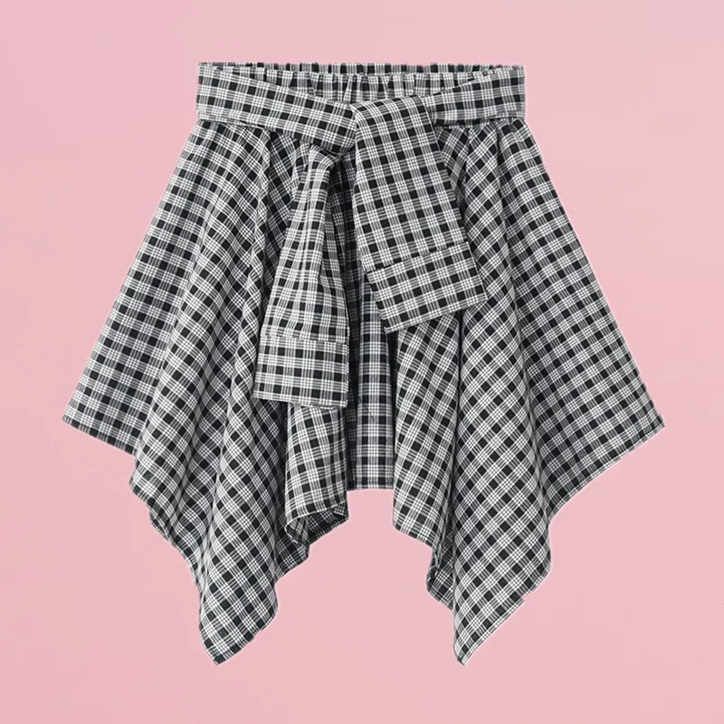 Ynncnik Women's Irregular Skirts Summer Shirts Skirt Lace-Up Elastic Waist Plaid Skirt Female College Skirts Casual Bottom S1096
Ynncnik Women's Irregular Skirts Summer Shirts Skirt Lace-Up Elastic Waist Plaid Skirt Female College Skirts Casual Bottom S1096