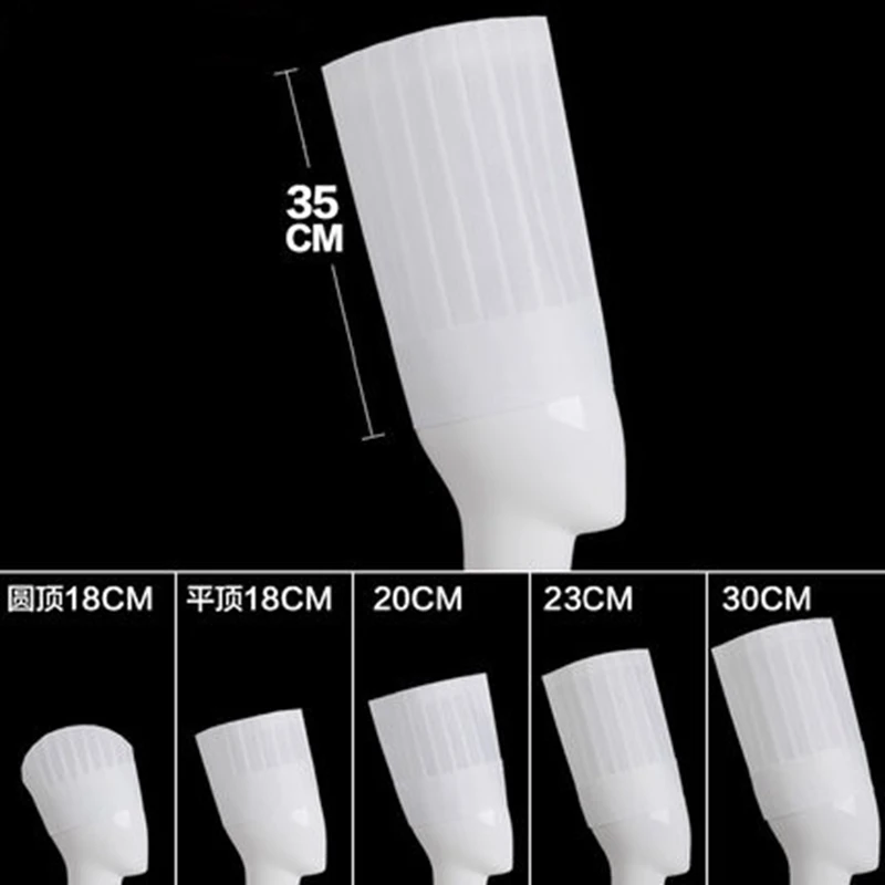 20 pcs / bag high quality non-woven fabric white cook cap with different sizes for choice disposable chef hat
20 pcs / bag high quality non-woven fabric white cook cap with different sizes for choice disposable chef hat