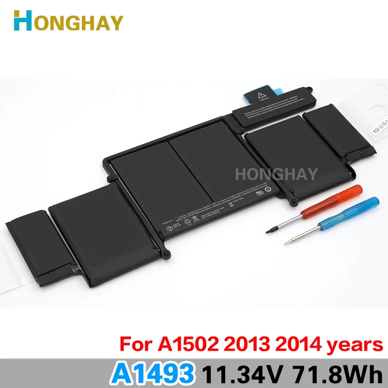 Honghay A1493 Laptop Battery For Apple MacBook Pro 13" 2013 Retina A1502 ME864LL/A ME866LL/A ME865LL/A MGX72 ME864 ME866 11.34V
Honghay A1493 Laptop Battery For Apple MacBook Pro 13" 2013 Retina A1502 ME864LL/A ME866LL/A ME865LL/A MGX72 ME864 ME866 11.34V