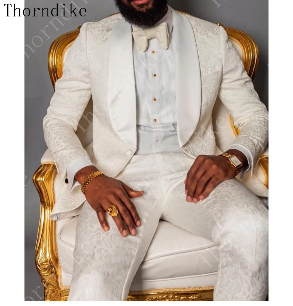 Thorndike Groomsmen One Button Groom Tuxedos Peaked Lapel Ivory Jacquard Men Suits 2 Pieces for Wedding Prom Dinner Jacket+Pants
Thorndike Groomsmen One Button Groom Tuxedos Peaked Lapel Ivory Jacquard Men Suits 2 Pieces for Wedding Prom Dinner Jacket+Pants