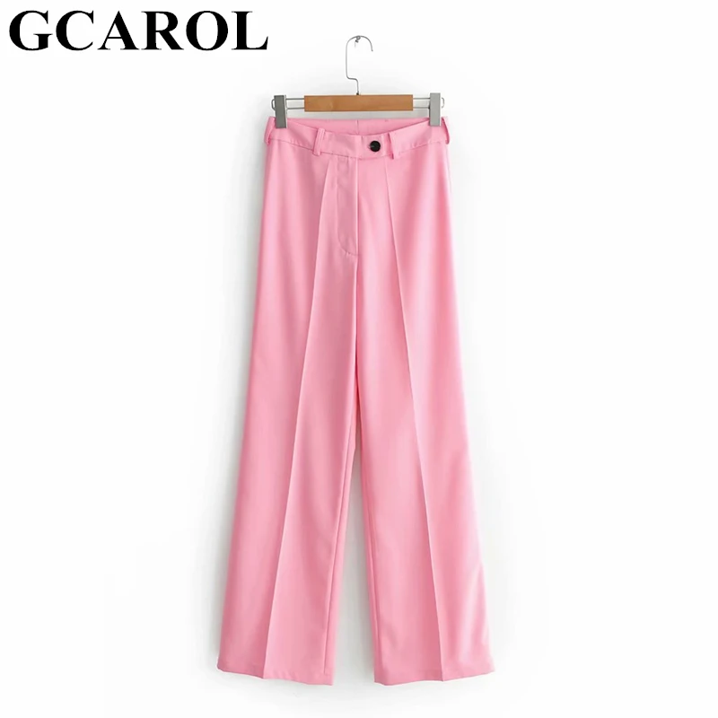 GCAROL 2019 Spring Summer Women Pink Straight Cutting Suit Pants Mid Waist OL Elegant Office Pants Chic Trousers
GCAROL 2019 Spring Summer Women Pink Straight Cutting Suit Pants Mid Waist OL Elegant Office Pants Chic Trousers