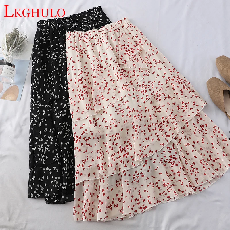 2019 Spring Summer Retro Women Long Skirts Beach Bohemian Ruffles Wave Za High Waist Chiffon Dot Print Irregular Skirts W729
2019 Spring Summer Retro Women Long Skirts Beach Bohemian Ruffles Wave Za High Waist Chiffon Dot Print Irregular Skirts W729