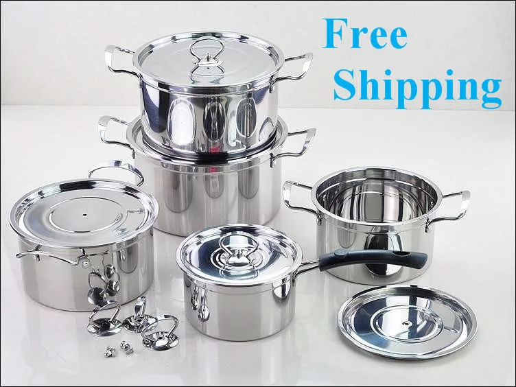 Free Shipping Top Quality 10PC Of 18/10 Straight Shape Stainless Steel Cookware Set Cooking Tools Cooking Pots Set Panela
Free Shipping Top Quality 10PC Of 18/10 Straight Shape Stainless Steel Cookware Set Cooking Tools Cooking Pots Set Panela