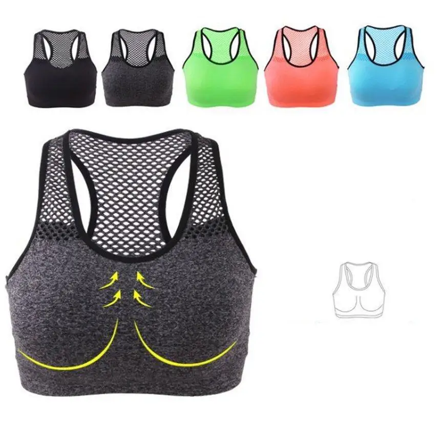 

Louis XIV Women Sports Bra One Piece Seamless Full Cup Wireless Mesh Quick-dry Vest Bra Unique mesh design on the shoulder strap