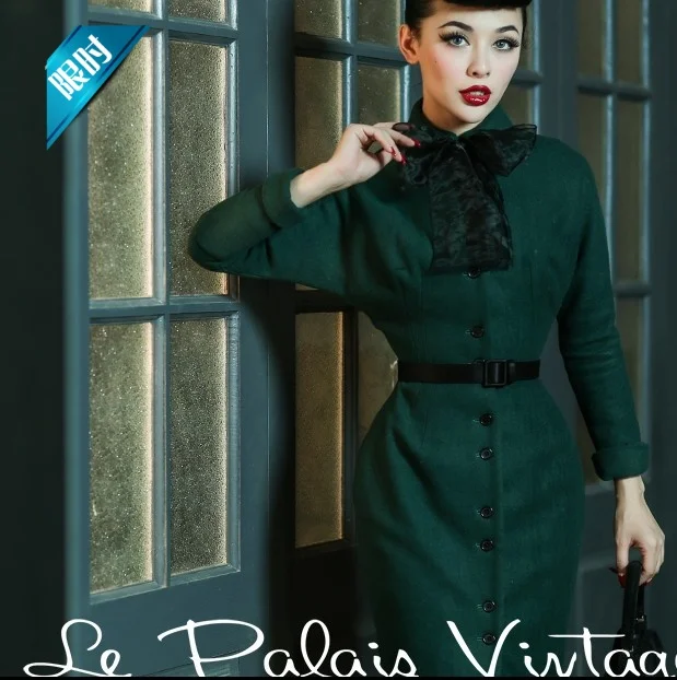 2018 new Autumn winter elegance Slim Hepburn woman Woolen belt Dress lady green high quality Vintage dress bow Dress
2018 new Autumn winter elegance Slim Hepburn woman Woolen belt Dress lady green high quality Vintage dress bow Dress