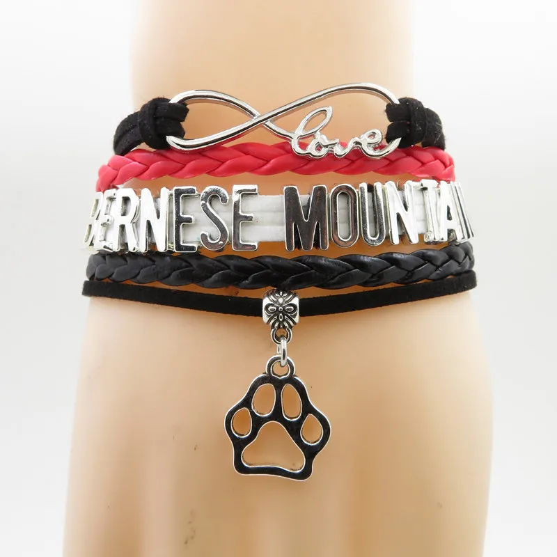 infinity Bernese Mountain bracelet dog giftS pet paw charm Bernese Mountain dog mom black leather bracelets for women and man
infinity Bernese Mountain bracelet dog giftS pet paw charm Bernese Mountain dog mom black leather bracelets for women and man