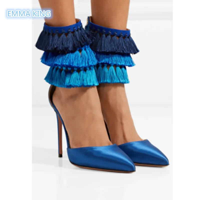 Spring New Silk Fringe Design Pumps Women Solid Stilettos Pointed Toe Zapatos Mujer Tacon Back Zipper Sexy High Heel Shoes Woman
Spring New Silk Fringe Design Pumps Women Solid Stilettos Pointed Toe Zapatos Mujer Tacon Back Zipper Sexy High Heel Shoes Woman