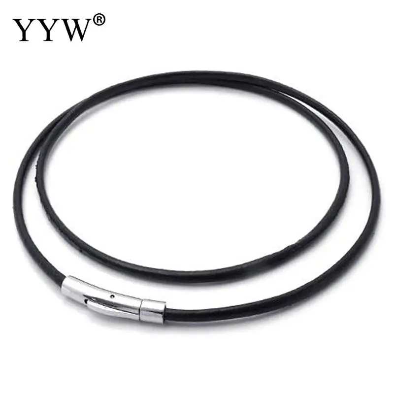 Real Black 3mm Cowhide Leather Cord Necklace With Stainless Steel Bayonet Clasp For Choker Necklace Making Rope 14/16/18/24/30"
Real Black 3mm Cowhide Leather Cord Necklace With Stainless Steel Bayonet Clasp For Choker Necklace Making Rope 14/16/18/24/30"
