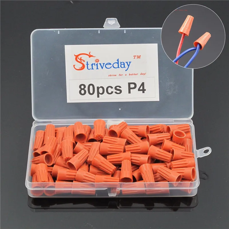 80pcs boxed New P4 Rotating terminal crimping cap helical spring-type Terminal cap Orange color Hot sale
80pcs boxed New P4 Rotating terminal crimping cap helical spring-type Terminal cap Orange color Hot sale
