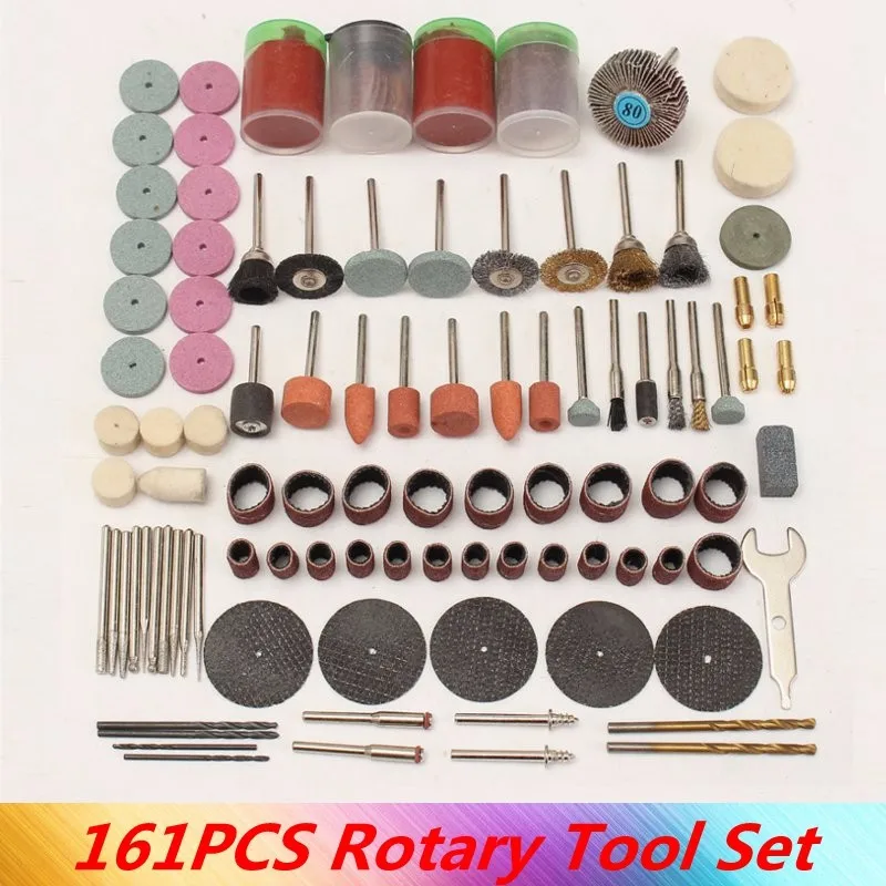 161Pcs/Set Abrasive Polishing Tool Accessories Engraving Electric Micro-drill Rotary Power Grinding Multi Purpose Tool Kit
161Pcs/Set Abrasive Polishing Tool Accessories Engraving Electric Micro-drill Rotary Power Grinding Multi Purpose Tool Kit