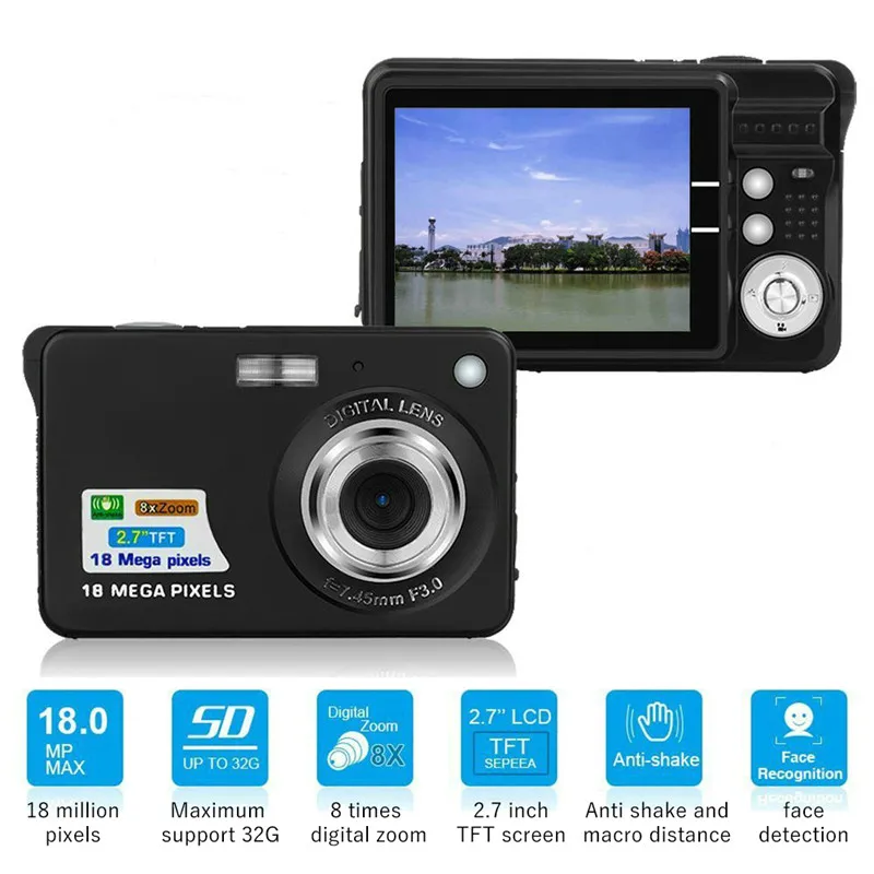 21 Mega Pixels 2.7" LCD Rechargeable HD Digital Video Students Cameras-Indoor Outdoor for Adult/Seniors/Kids
21 Mega Pixels 2.7" LCD Rechargeable HD Digital Video Students Cameras-Indoor Outdoor for Adult/Seniors/Kids
