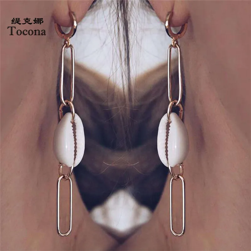 Tocona Bohemian Charming Hollow Gold Color Summer Shell Long Earings Fashion Jewelry for Women Accessories Dropshipping 8081
Tocona Bohemian Charming Hollow Gold Color Summer Shell Long Earings Fashion Jewelry for Women Accessories Dropshipping 8081