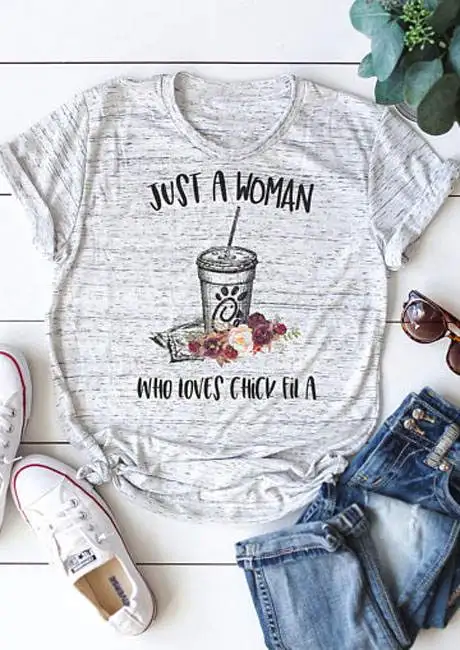 New Women T-Shirt Just A Women Who Loves Chick Fil A T-Shirt coke and floral print Light Grey O-Neck t shirt Ladies Tops Tee
New Women T-Shirt Just A Women Who Loves Chick Fil A T-Shirt coke and floral print Light Grey O-Neck t shirt Ladies Tops Tee
