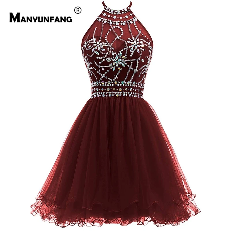 MANYUNFANG Halter Neck High Low Prom Dress Beads Beach Short Sexy Prom Dress Knee Length Vestidos De Fiesta De Noche Largos
MANYUNFANG Halter Neck High Low Prom Dress Beads Beach Short Sexy Prom Dress Knee Length Vestidos De Fiesta De Noche Largos