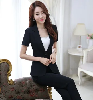 New Professional Elegant Black Business Women Suits with Pants and Jackets Female Trousers Sets Spring Summer Office Blazers
New Professional Elegant Black Business Women Suits with Pants and Jackets Female Trousers Sets Spring Summer Office Blazers