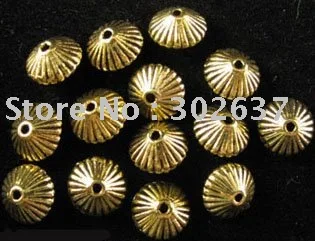 

FREE SHIPPING 300pcs Antiqued gold plt conrrugated bicone spacers A620G