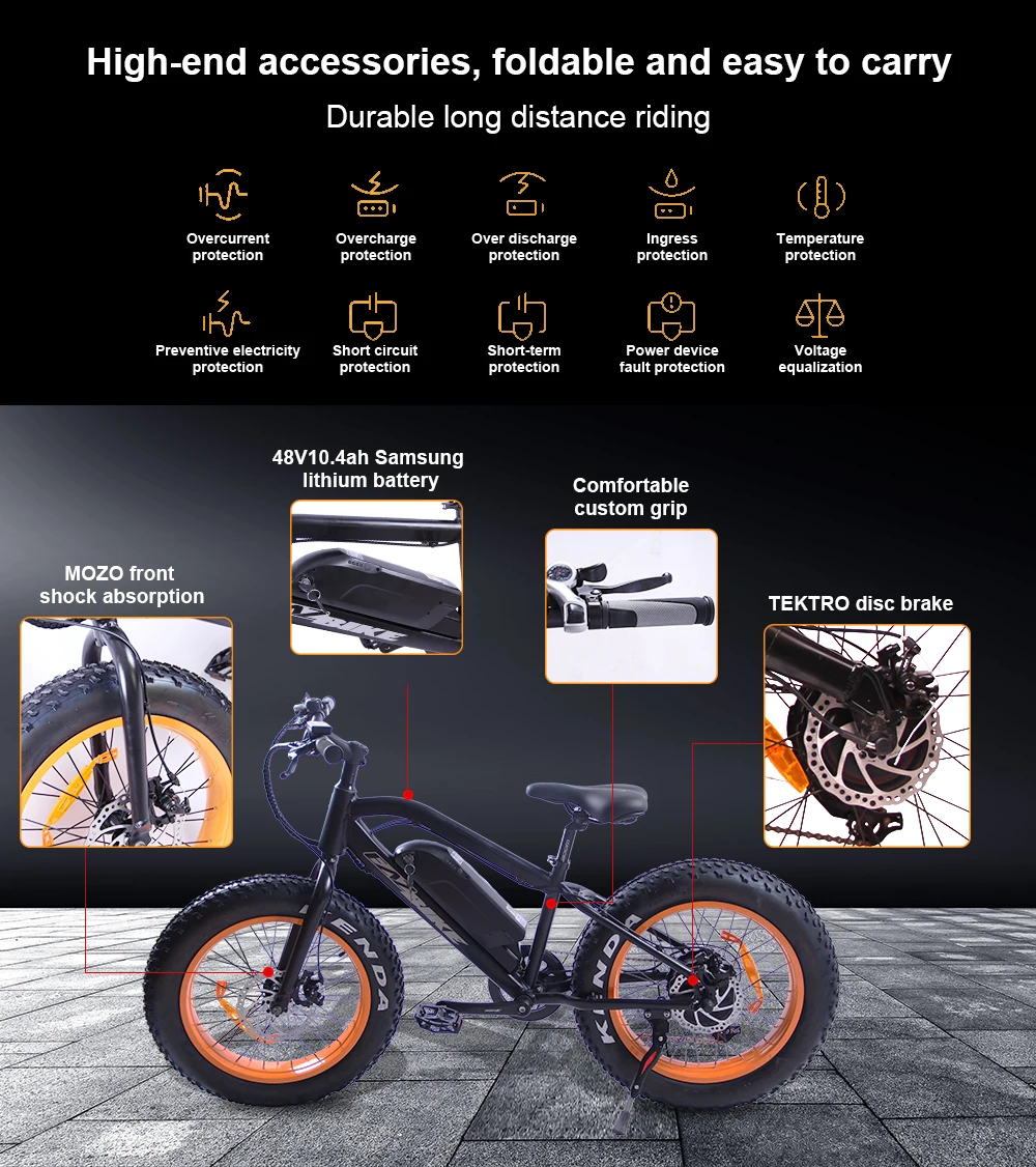 Best EZBIKE 8FUN 500w motor electric bike fat tire beach electric moped mountain road electric bicycle retro ebike battery cycle 21