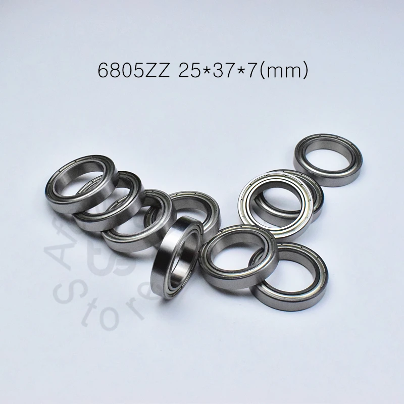 

6805ZZ 25*37*7(mm) 10piece bearing ABEC-5 Metal sealed bearing Thin wall bearing 6805 6805ZZ chrome steel bearing