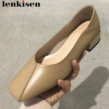 Lenkisen comfortable soft full grain lather new fashion dress office women pumps slip on solid all-match chunky heels shoes L19
Lenkisen comfortable soft full grain lather new fashion dress office women pumps slip on solid all-match chunky heels shoes L19