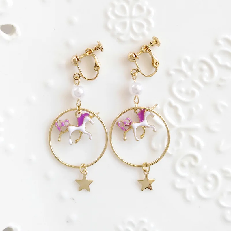 Japan Star Round Unicorn Clips Earring No Piercing Animal Horse Janpan ACG Cosplay Angel Wing Clip on Earrings Monocerus Pearl
Japan Star Round Unicorn Clips Earring No Piercing Animal Horse Janpan ACG Cosplay Angel Wing Clip on Earrings Monocerus Pearl