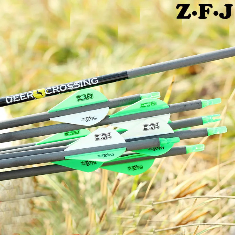 12pcs Deer Crossing Carbon Arrow Spine 350 80cm ID 6.2mm Plastic Arrows Vanes Compound Bow Hunting Shooting Archery Ring Nock
12pcs Deer Crossing Carbon Arrow Spine 350 80cm ID 6.2mm Plastic Arrows Vanes Compound Bow Hunting Shooting Archery Ring Nock
