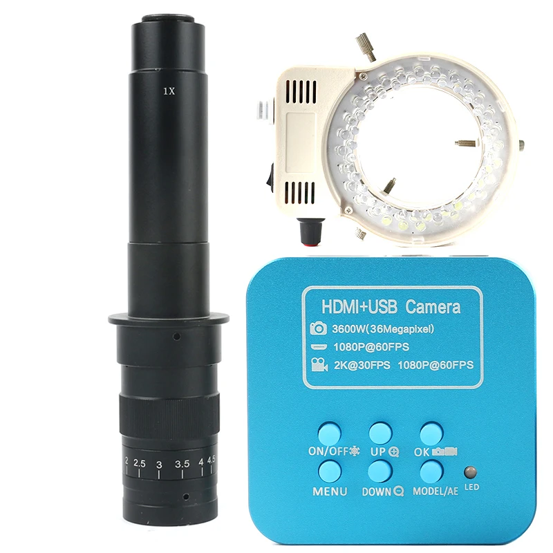 36MP FHD 2K 1080P 60FPS HDMI USB Electronic Digital Industrial 100X 180X 300X C Mount Lens PCB Soldering Video Microscope Camera
36MP FHD 2K 1080P 60FPS HDMI USB Electronic Digital Industrial 100X 180X 300X C Mount Lens PCB Soldering Video Microscope Camera