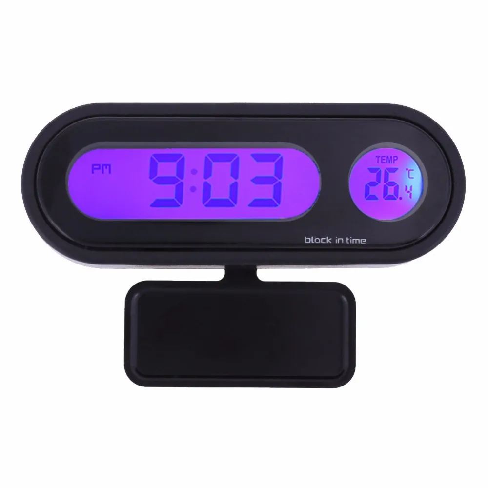 

Mini Car Thermometer 12/24 Hours LED Backlight Auto Digital Clock Calendar Automotive Temperature Meter Gauge Carro Accessories