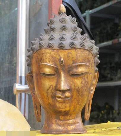 shitou 002307 11"Tibet Bronze gild Buddhism Sakyamuni Shakyamuni Amitabha Buddha Head Statue
shitou 002307 11"Tibet Bronze gild Buddhism Sakyamuni Shakyamuni Amitabha Buddha Head Statue
