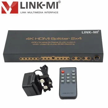 LINK-MI HD204-4K2K HDMI Splitter 2x4 two HD Sources with Four HD Displays, supports 2.0CH, 5.1CH and ADV Three Audio EDID and 3D
LINK-MI HD204-4K2K HDMI Splitter 2x4 two HD Sources with Four HD Displays, supports 2.0CH, 5.1CH and ADV Three Audio EDID and 3D