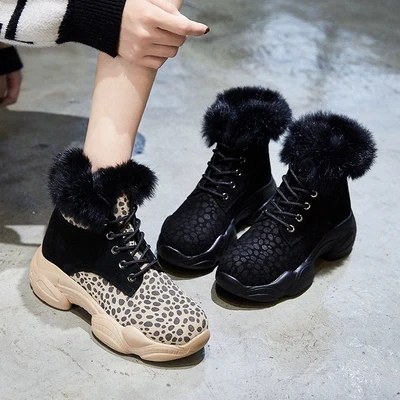 Women's boots 2018 sports snow boots female rabbit fur leather plus velvet warm cotton shoes new leopard thick platform shoes
Women's boots 2018 sports snow boots female rabbit fur leather plus velvet warm cotton shoes new leopard thick platform shoes