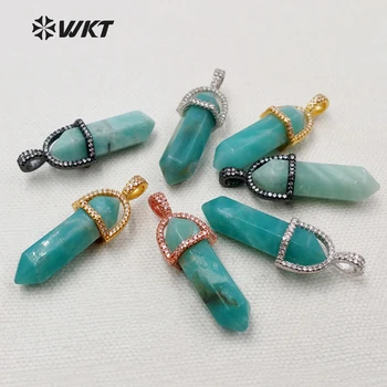 Mp062 New arrival fashion amazonite bullet design point pendant, micropave cap setting quartz point pendant amazon pendant
Mp062 New arrival fashion amazonite bullet design point pendant, micropave cap setting quartz point pendant amazon pendant