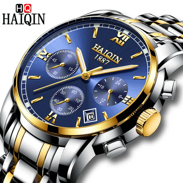 Haiqin Men's Watches Luxury Brand Mens Quartz Stainless Steel Clock Fashion Chronograph Watch Men Wristwatches Relogio Masculino
Haiqin Men's Watches Luxury Brand Mens Quartz Stainless Steel Clock Fashion Chronograph Watch Men Wristwatches Relogio Masculino
