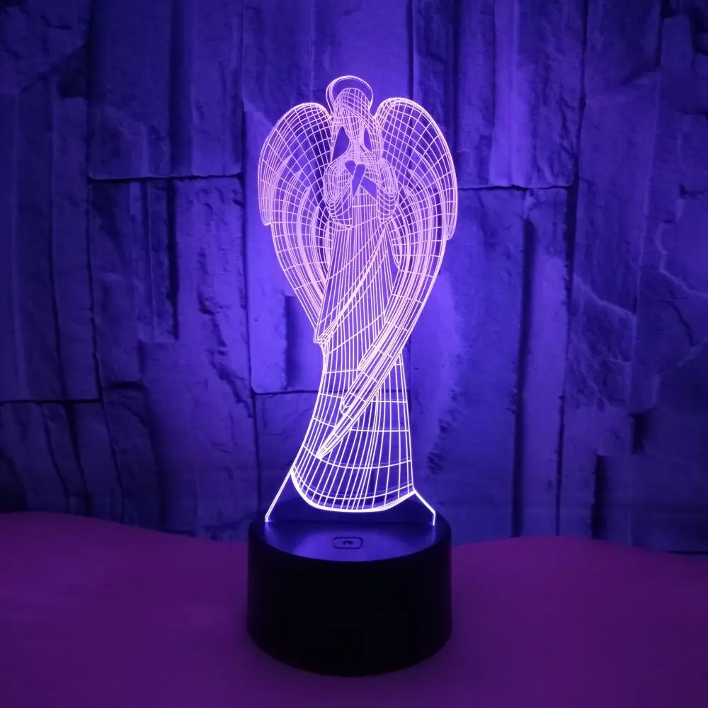 Angel Shape 3D Night Lamp Colorful USB Touch Led Night Light For Decoration Home Novelty Baby Lampe for Kids Room
Angel Shape 3D Night Lamp Colorful USB Touch Led Night Light For Decoration Home Novelty Baby Lampe for Kids Room
