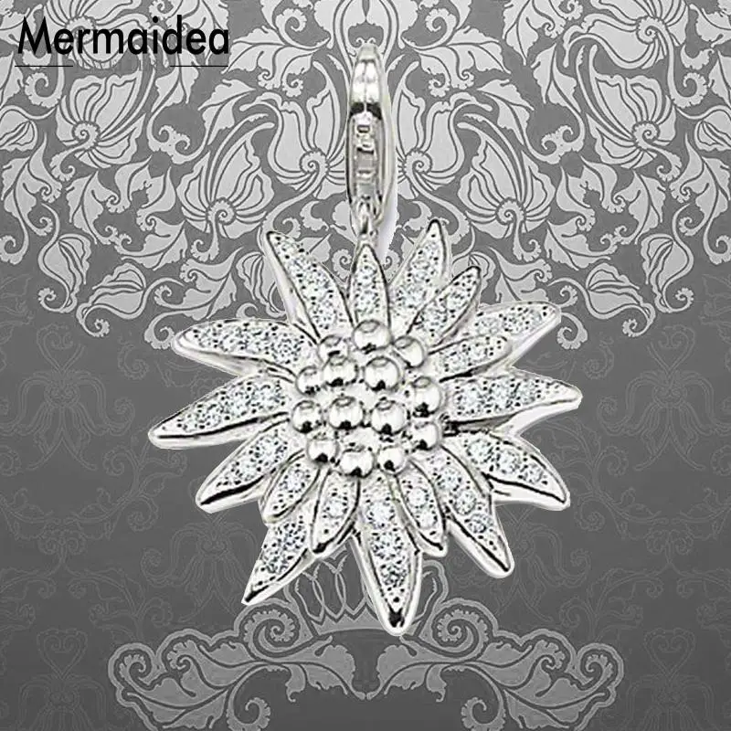 White CZ Edelweiss Charm Pendant Fashion Jewelry 925 Sterling Silver Romantic Gift For Women Girls Fit Necklace 2019 New
White CZ Edelweiss Charm Pendant Fashion Jewelry 925 Sterling Silver Romantic Gift For Women Girls Fit Necklace 2019 New