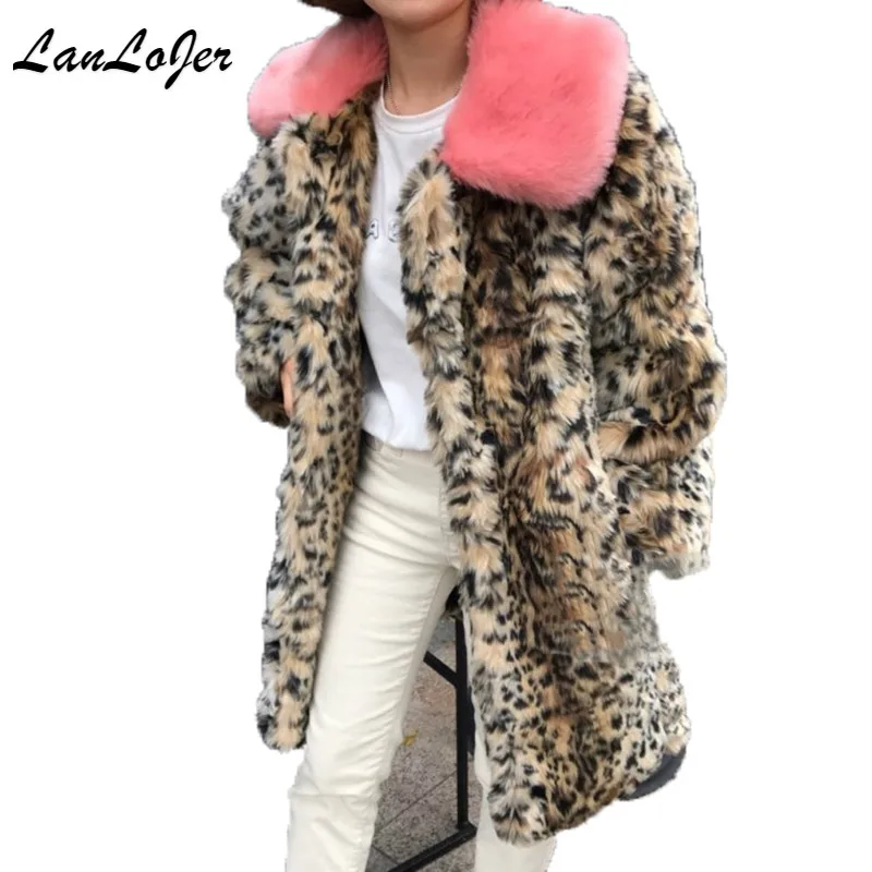 Women Faux Leopard Fox fur Coat Mink Fur Bomber Long Hair Pink fur Collar Long Jacket Streetwear imitation Fur Trench Cardigan
Women Faux Leopard Fox fur Coat Mink Fur Bomber Long Hair Pink fur Collar Long Jacket Streetwear imitation Fur Trench Cardigan