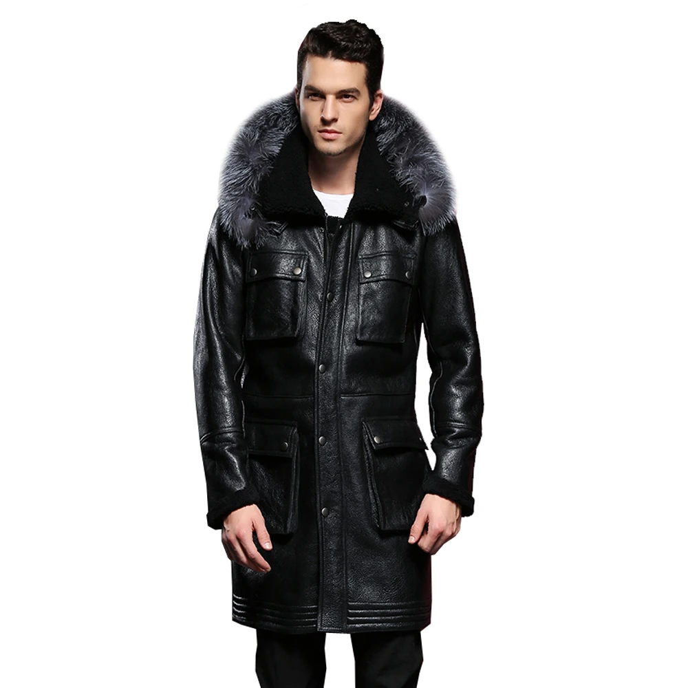 Detachable Silver Fox Hooded Genuine Leather Sheepskin Fur Coat Male Formal Shearling Clothing Winter Sheepskin Jacket Men Fur
Detachable Silver Fox Hooded Genuine Leather Sheepskin Fur Coat Male Formal Shearling Clothing Winter Sheepskin Jacket Men Fur