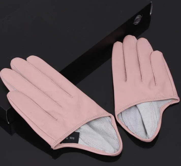 Women's natural sheepskin leather solid pink color half palm gloves female genuine leather fashion short driving glove R1171
Women's natural sheepskin leather solid pink color half palm gloves female genuine leather fashion short driving glove R1171