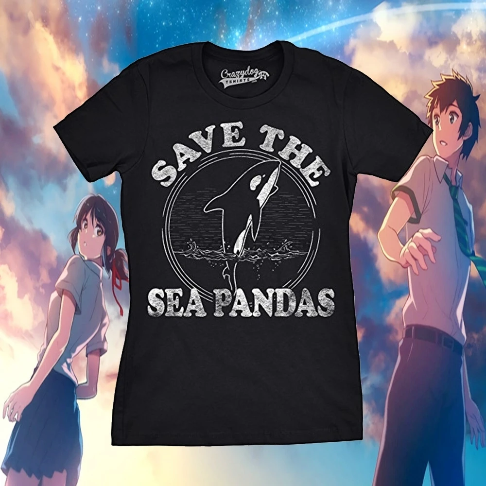 Save The Sea Pandas Забавный КИТ орка Дельфин океан Жизнь футболка|Футболки| |