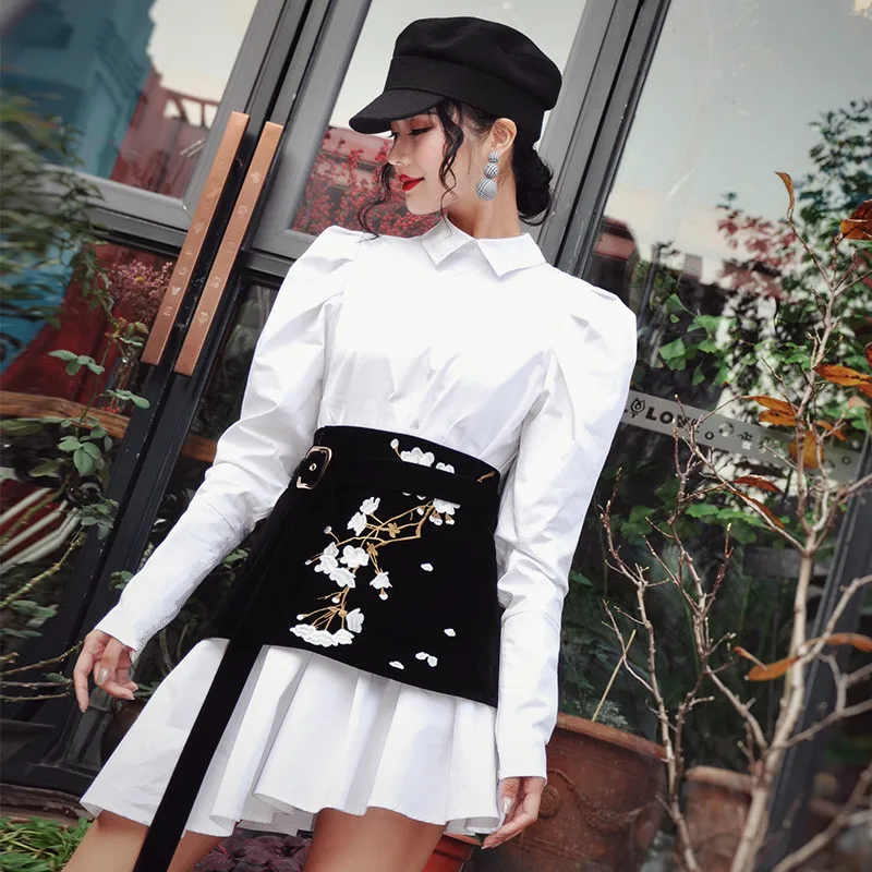 With Sashes! Two Pieces Long Skirts Dresses Stylish And Vintage Flowers Embroidery Waist Wrap Designer Nice Clothing Sets NS161
With Sashes! Two Pieces Long Skirts Dresses Stylish And Vintage Flowers Embroidery Waist Wrap Designer Nice Clothing Sets NS161