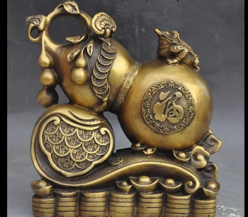671115730++10"China brass wealth ruyi yuanbao money Golden Toad spittor gourd lucky statue
671115730++10"China brass wealth ruyi yuanbao money Golden Toad spittor gourd lucky statue