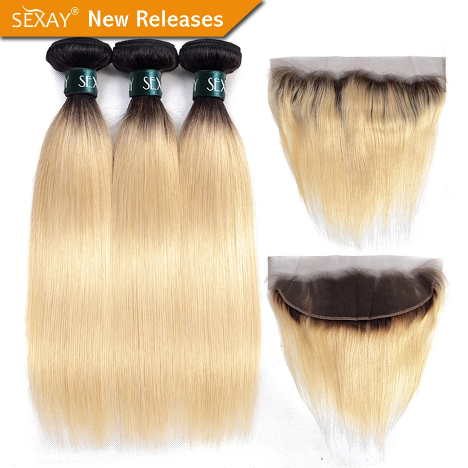 1B/613 Bundles With Frontal SEXAY Brazilian Straight Hair 613 Blonde Hair Bundles With 13x4 Lace Frontal Closure Remy Human Hair
1B/613 Bundles With Frontal SEXAY Brazilian Straight Hair 613 Blonde Hair Bundles With 13x4 Lace Frontal Closure Remy Human Hair