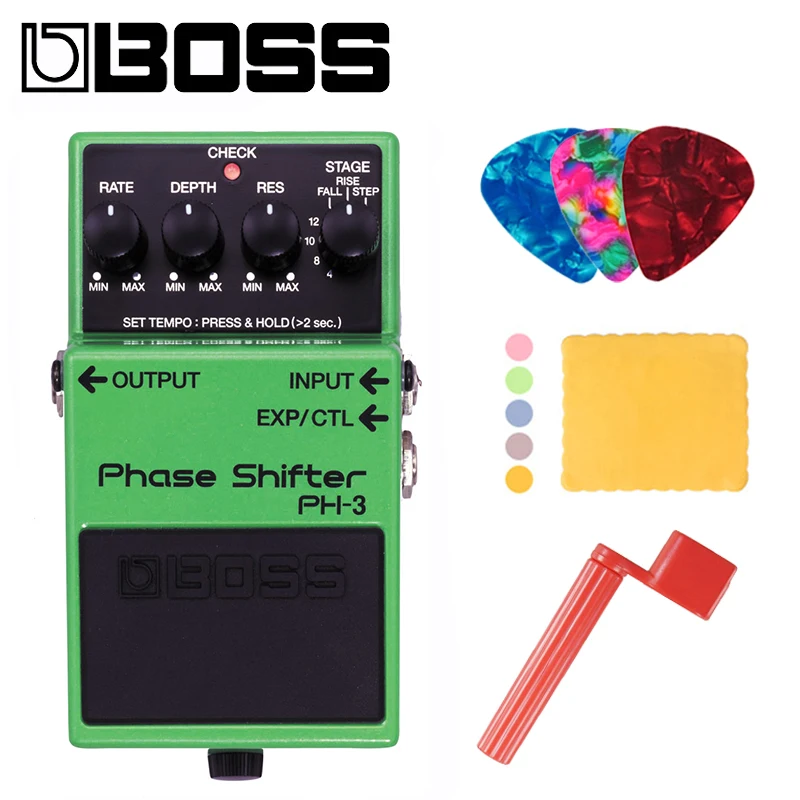 

Boss PH-3 Phase Shifter Guitar Effects Pedal Bundle with Picks, Polishing Cloth and Strings Winder