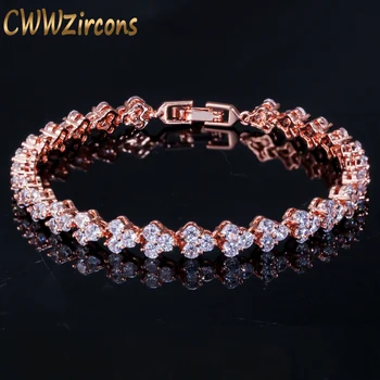 CWWZircons High Quality Fashion Rose Gold Color Zirconia Bracelet Round AAA+ CZ Tennis Chain Bracelets Jewelry For Women CB101
CWWZircons High Quality Fashion Rose Gold Color Zirconia Bracelet Round AAA+ CZ Tennis Chain Bracelets Jewelry For Women CB101